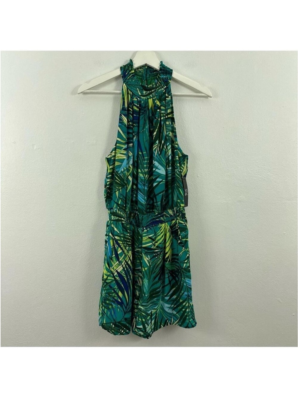 New York & Company Women’s Tropical Halter Romper Size S
